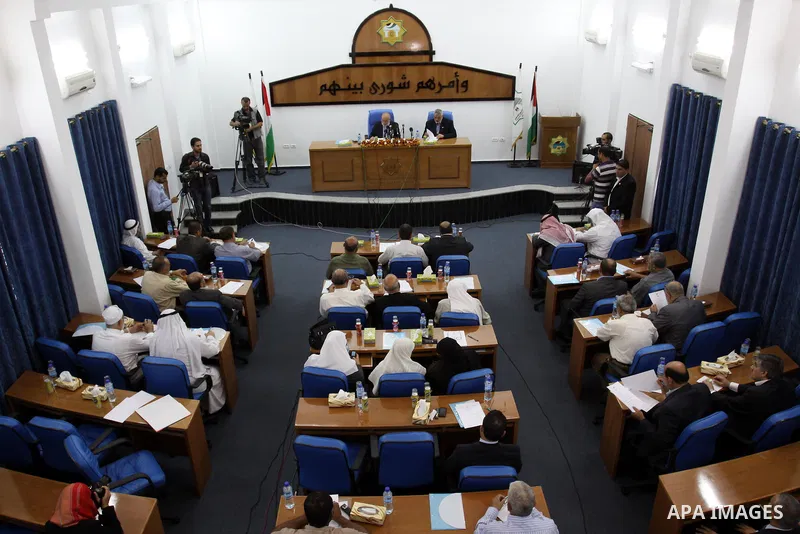 Palestinian Prime Minister in the Gaza Strip, Ismail Haniya during the meeting of the Palestinian Legislative Council in Gaza City on June 29, 2011. Members of the Palestinian Legislative council discussed the issue of t...