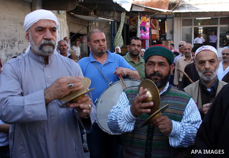 Palestinians celebrate on the occasion of the anniversary of Isra and Al Maraj in the Nablus old city in the West Bank , Wednesday, June 29, 2011. Photo by Wagdi Eshtayah
