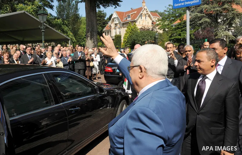 Palestinian President Mahmoud Abbas during the opening of the Palestinian embassy in the Netherlands on July 1,2011. Photo by Thaer Ganaim