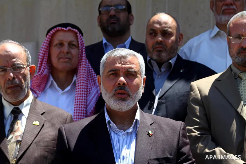 Palestinian Prime Minister in Gaza Strip, Ismail Haniya delivers a speech during a press conference in support with Sheikh Raed Salah in Gaza city o July 5, 2011. After the controversial Arab-Israeli Islamist leader was...