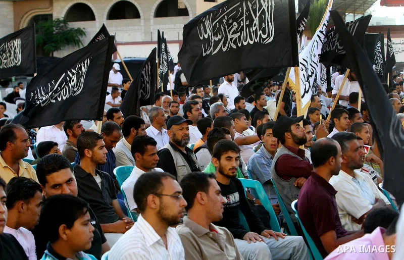 Palestinian supporters of the Islamic Liberation Party take part in a rally in Gaza city on July 5,2011 to mark the anniversary of the destruction of Islamic Khilafa. Photo by Ashraf Amra