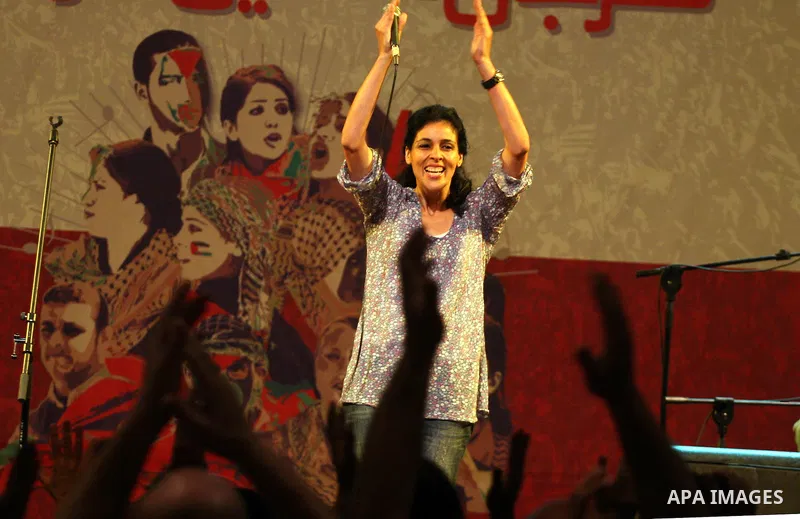 Souad Massi, an Algerian singer and songwriter living in France, performs during the Palestine International Festival 2011, in the West Bank city of Ramallah, Tuesday, July 5, 2011. Photo by Issam Rimawi
