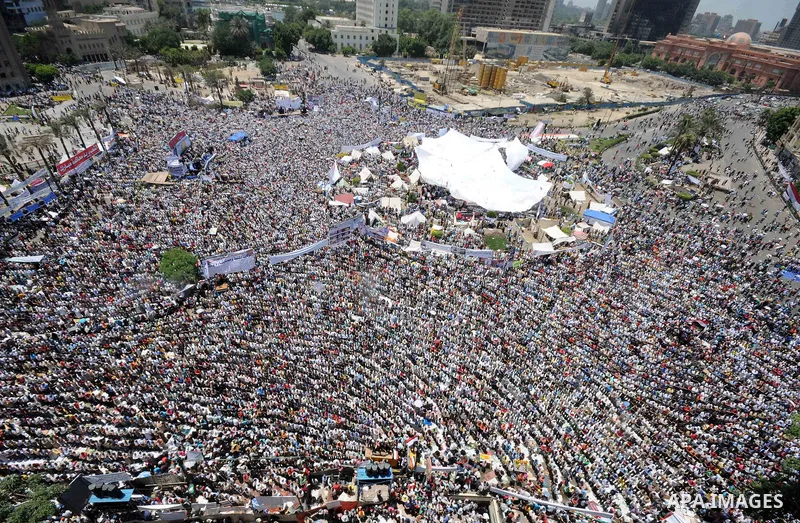 Protesters gather in Tahrir square in Cairo July 8, 2011. Thousands of Egyptians gathered in Cairo's Tahrir Square on Friday to demand faster reforms and the swifter prosecution of former officials from Hosni Mubarak's t...
