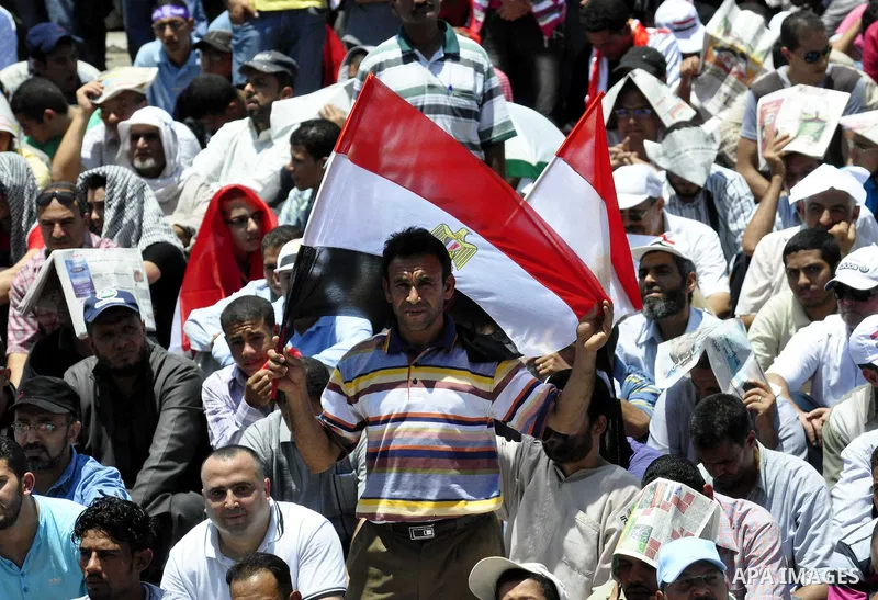 Protesters gather in Tahrir square in Cairo July 8, 2011. Thousands of Egyptians gathered in Cairo's Tahrir Square on Friday to demand faster reforms and the swifter prosecution of former officials from Hosni Mubarak's t...