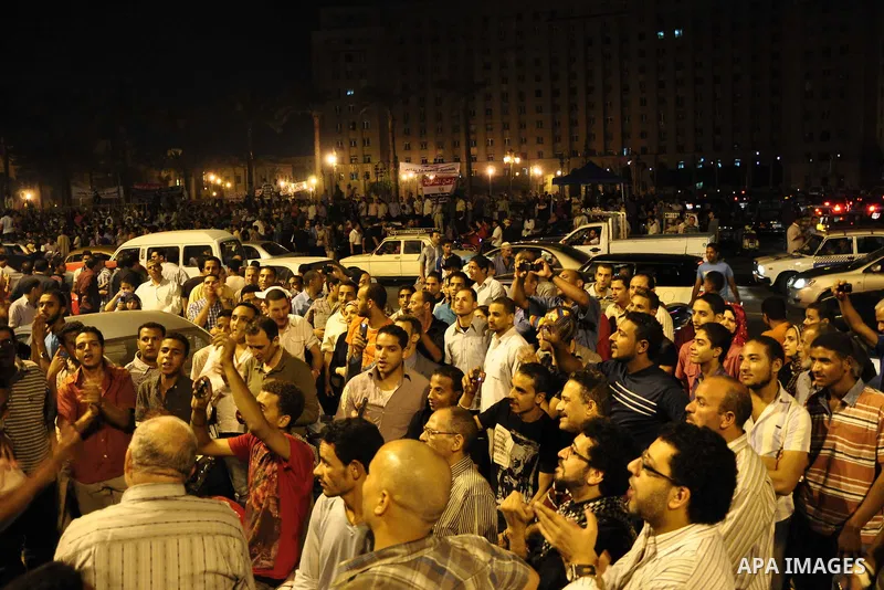 Protesters gather in Tahrir Square in Cairo in the evening hours of July 8, 2011. Tens of thousands of Egyptians packed city centres across the country on Friday, demanding faster reforms and voicing frustration at what...