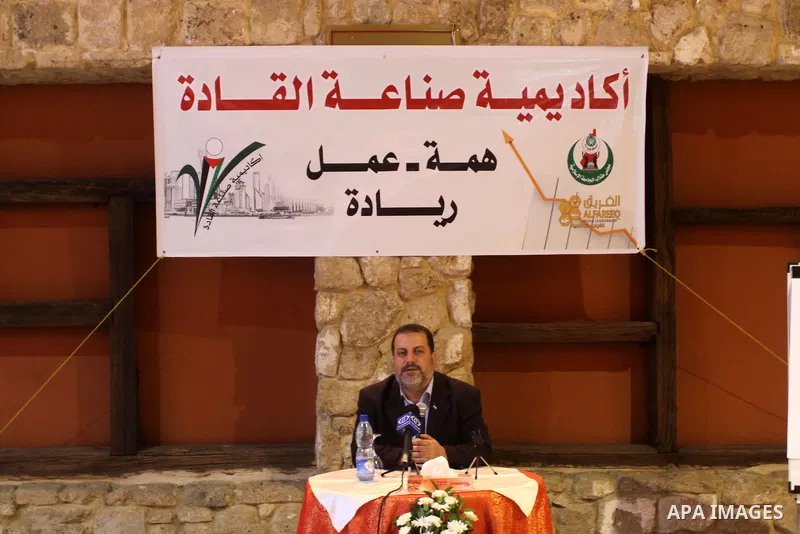 Palestinian Minister of Economy delivers speech during a meeting in Gaza city on July 10, 2011. Photo by Mohammed Asad
