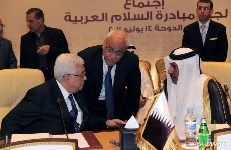 Palestinian President Mahmoud Abbas (Abu Mazen) during a meeting of the Arab Monitoring Committee in Doha on July14, 2011. Photo by Thaer Ganaim