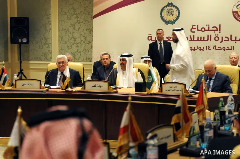 Palestinian President Mahmoud Abbas (Abu Mazen) during a meeting of the Arab Monitoring Committee in Doha on July14, 2011. Photo by Thaer Ganaim