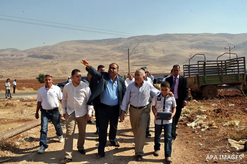 Palestinian Prime Minister, Salam Fayyad visits the agricultural projects in al-Fara'a valley in the West Bank on July 16, 2011. Photo by Mustafa Abu Dayeh