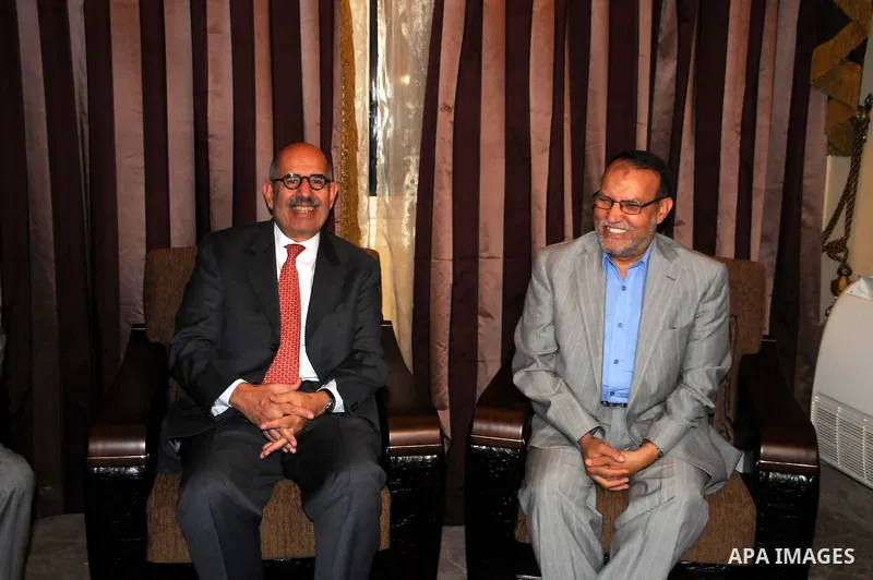 Mohamed el-Baradei meets with the Headquarters Brotherhood movement for freedom and justice in Cairo July 17, 2011. Photo by Ahmed Asad