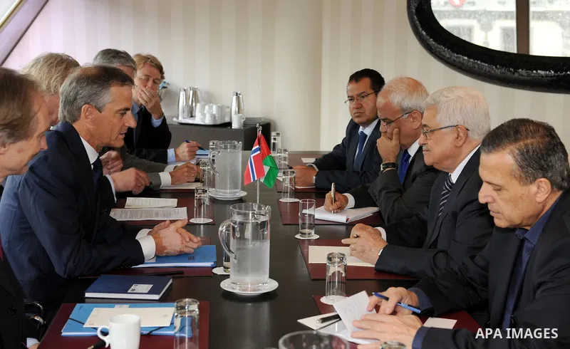 Palestinian President Mahmoud Abbas (Abu Mazen) during a meeting with Norwegian Foreign Minister, Jonas Gahr Store in Oslo on July 18, 2011. Photo by Thaer Ganaim