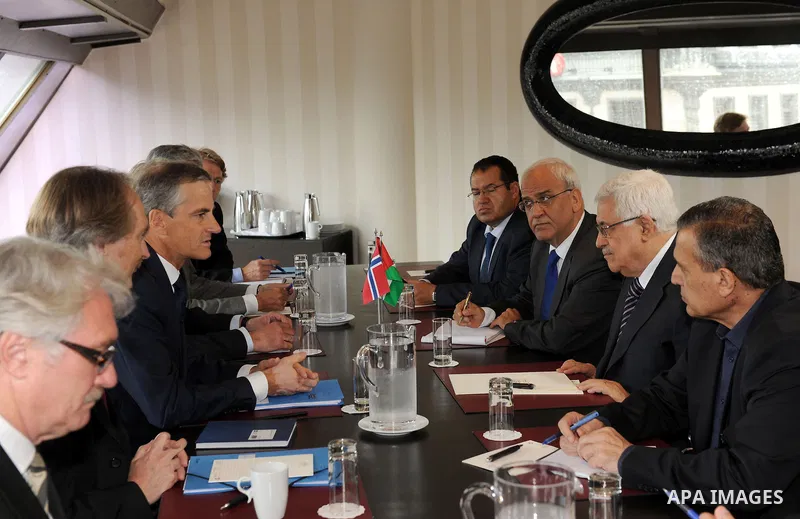 Palestinian President Mahmoud Abbas (Abu Mazen) during a meeting with Norwegian Foreign Minister, Jonas Gahr Store in Oslo on July 18, 2011. Photo by Thaer Ganaim