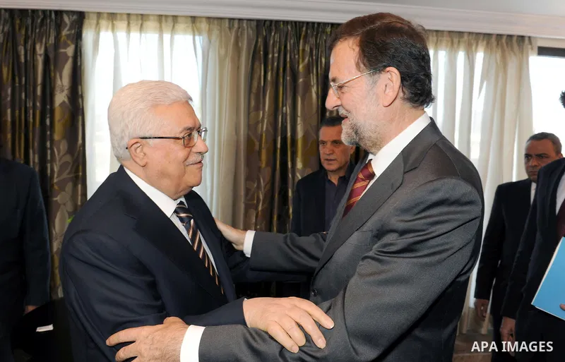Palestinian President Mahmoud Abbas (Abu Mazen) meets with the chairman of the Spanish Popular Party, Mariano Rajoy in Madrid July 19, 2011. Photo by Thaer Ganaim