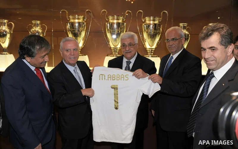 Palestinian President Mahmoud Abbas visits Real Madrid football club in Madrid July 20, 2011. Photo by Thaer Ganaim