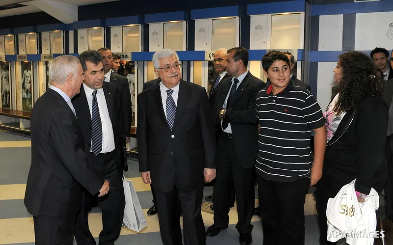 Palestinian President Mahmoud Abbas visits Real Madrid football club in Madrid July 20, 2011. Photo by Thaer Ganaim
