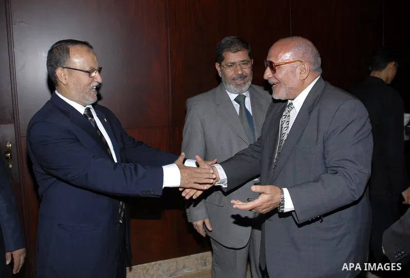 Members of Egypt's Muslim Brotherhood, the country's best organised movement take part in a celebration in Cairo on July 23, 2011, to celebrate the formation of a new party, the Freedom and Justice Party, to contest up t...