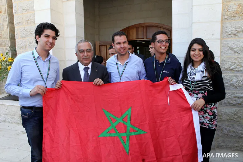 Palestinian Prime Minister, Salam Fayyad meets with the Arab youth delegation who participate in the second Arab-Palestinian exchange in the West Bank city of Ramallah on July 24, 2011. Photo by Mustafa Abu Dayeh