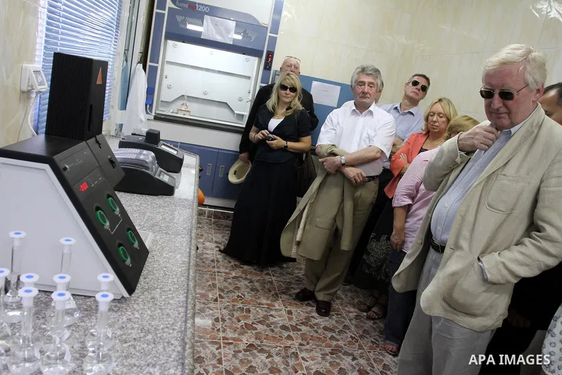 The European Parliamentary delegation visits coast Water Authority in Deir al-Balah southern Gaza Strip on July 25, 2011. Photo by Mohammed Asad