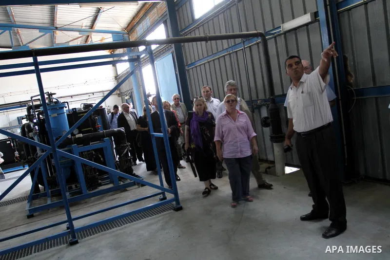 The European Parliamentary delegation visits coast Water Authority in Deir al-Balah southern Gaza Strip on July 25, 2011. Photo by Mohammed Asad