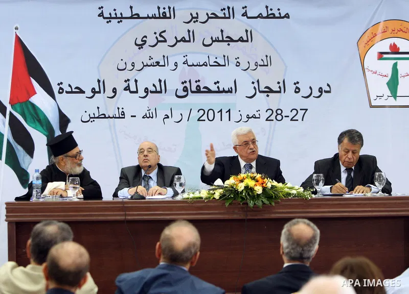Palestinian President Mahmoud Abbas (Abu Mazen) during the Central Council meeting in the West Bank city of Ramallah on July 27, 2011. Photo by Mufeed Abu Hasnah