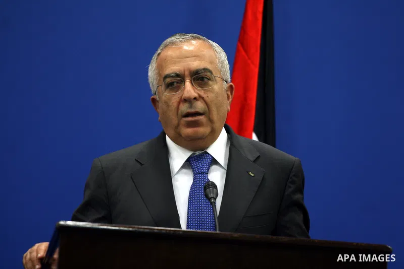 Palestinian Prime Minster, Salam Fayyad during a joint press conference with the Prime Minister of Slovenia, Borut Pahor (unseen), on July 27, 2011, during Pahor's visit to the West Bank city of Ramallah. Pahor earlier p...