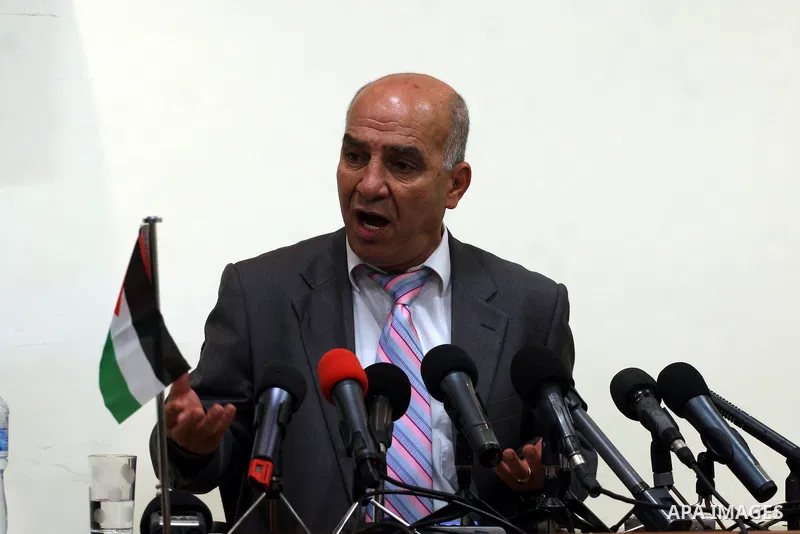 The Palestinian Spokesman security services, Adnan Al-Dameer delivers speech during a press conference, in the West Bank city of Ramallah on July 28, 2011. Photo by Issam Rimawi