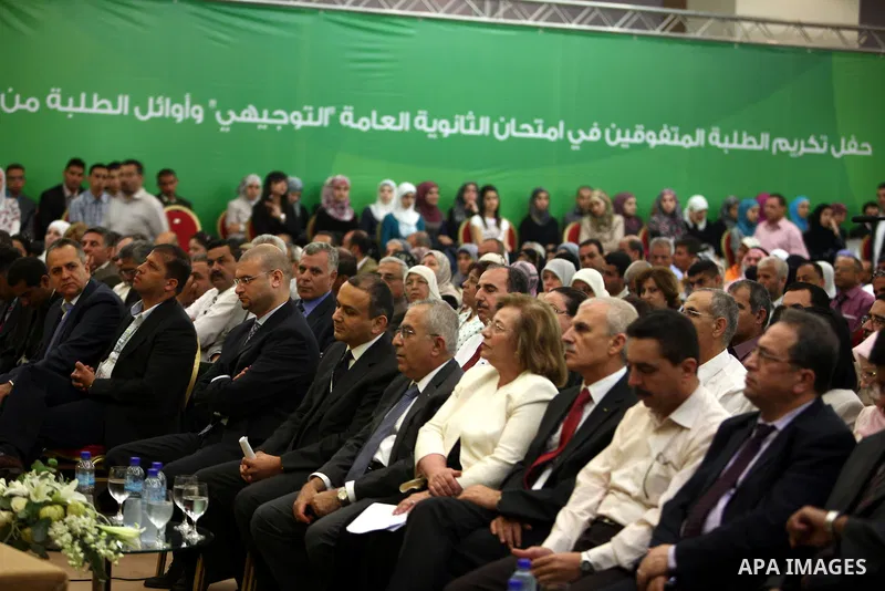 Palestinian Prime Minister, Salam Fayyad during the ceremony of honoring the early high school, universities and colleges in the Movenpick Hotel in the West Bank city of Ramallah on July 28, 2011. Photo by Issam Rimawi