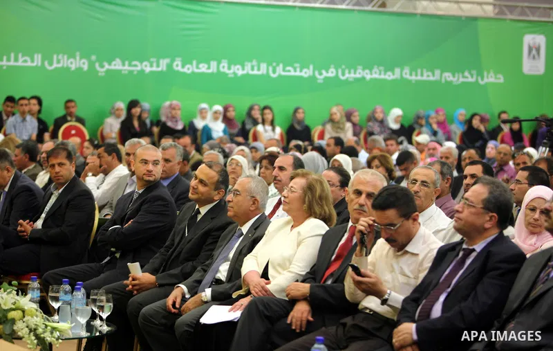 Palestinian Prime Minister, Salam Fayyad during the ceremony of honoring the early high school, universities and colleges in the Movenpick Hotel in the West Bank city of Ramallah on July 28, 2011. Photo by Issam Rimawi
