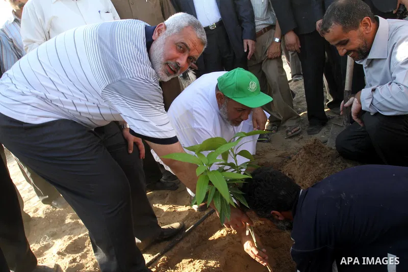 Palestinian Prime Minister in Gaza Strip, Ismail Haniya during the opening of agricultural projects in Gaza City on July 28, 2011 Photo by Mohammed Asad