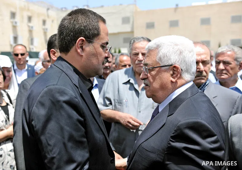 Palestinian President Mahmoud Abbas (Abu Mazen) during the funeral of Jamila Saidam "Em Sabri", Former member of the Revolutionary Council of Fatah in the West Bank city of Ramallah July 31, 2011. Photo by Mufeed Abu Has...