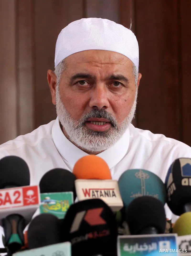 Palestinian Prime Minister in Gaza Strip, Ismail Haniya attends the opening of a new constructed mosque in Gaza City on July 31, 2011 . Photo by Mohammed Asad