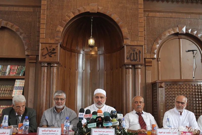Palestinian Prime Minister in Gaza Strip, Ismail Haniya attends the opening of a new constructed mosque in Gaza City on July 31, 2011 . Photo by Mohammed Asad