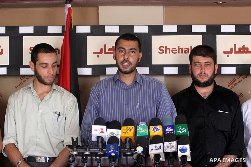 Member of the Palestinian youth campaign to support the Palestinian cause delivers speech in a press conference in Gaza city on Aug. 4, 2011. Photo by Mohammed Asad