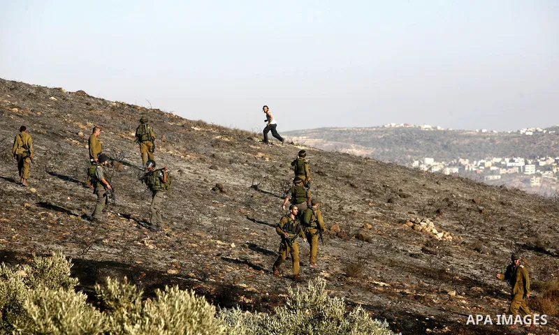 Israeli soldiers break up a fight between Jewish settlers and Palestinians over farming land between the Jewish settlement of Bracha and the nearby West Bank village of Burin, near Nablus, Thursday, Aug. 4, 2011.The IDF...