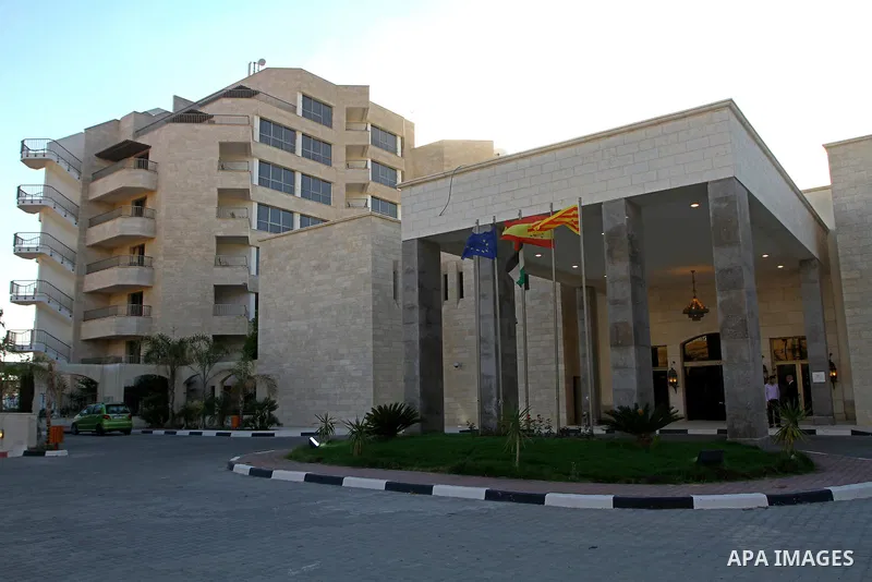 In this photo taken Monday, Aug. 8, 2011, showing Gaza Strip's first five-star Arcmed Al Mashtal hotel in Gaza City, which was recently opened. Photo by Ashraf Amra