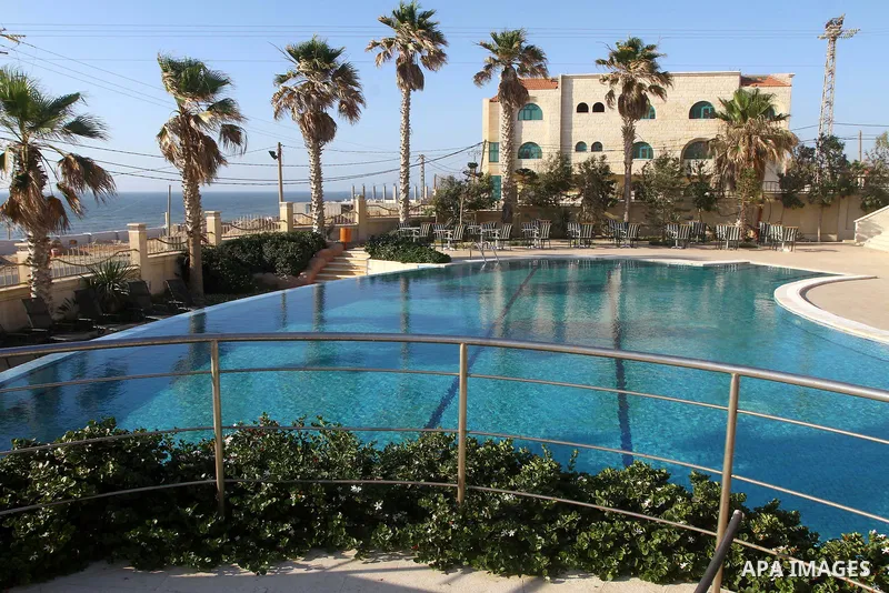 In this photo taken Monday, Aug. 8, 2011, showing Gaza Strip's first five-star Arcmed Al Mashtal hotel in Gaza City, which was recently opened. Photo by Ashraf Amra