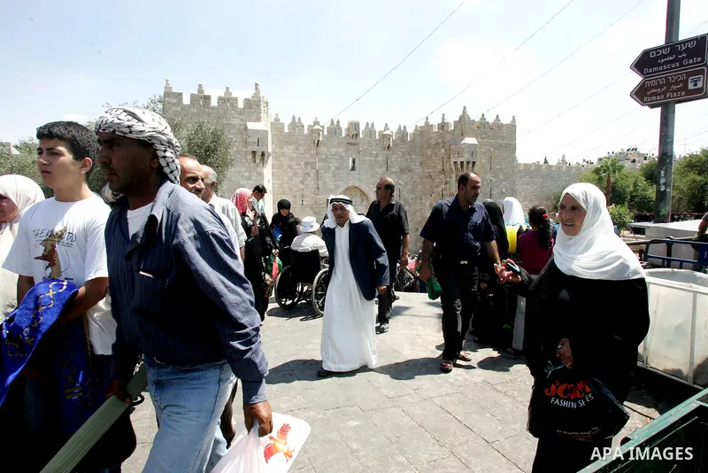 Palestinians gather for prayers at the Al Aqsa Mosque in Jerusalem, on the second Friday of the Muslim holy month of Ramadan, Friday Aug. 12, 2011. Muslims around the world are observing the holy fasting month of Ramadan...