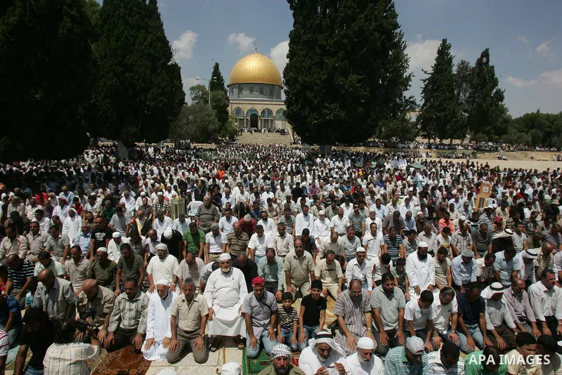 Palestinians pray at the Al Aqsa Mosque in Jerusalem, on the second Friday of the Muslim holy month of Ramadan, Friday Aug. 12, 2011. Muslims around the world are observing the holy fasting month of Ramadan where they re...