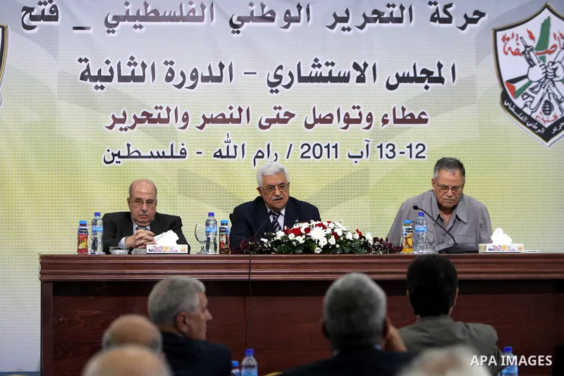 Palestinian President Mahmoud Abbas (Abu Mazen) during a meeting with the Advisory Council of the Fatah movement in the West Bank city of Ramallah on Aug.12, 2011. Photo by Thaer Ganaim