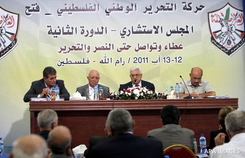 Palestinian President Mahmoud Abbas (Abu Mazen) during a meeting with the Advisory Council of the Fatah movement in the West Bank city of Ramallah on Aug.12, 2011. Photo by Thaer Ganaim