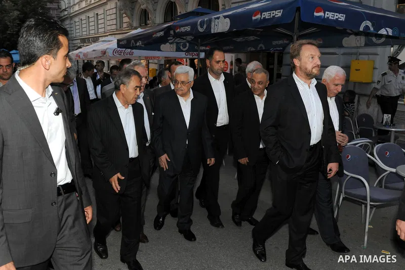 Palestinian President Mahmoud Abbas (Abu Mazen) during a tour in the city of Sarajevo on Aug. 15, 2011. Photo by Thaer Ganaim
