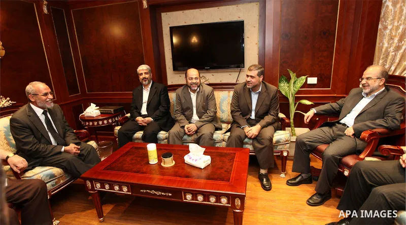 Palestinian Hamas leader Khaled Meshaal meets with Egyptian Mohamed Badie, leader of the Muslim Brotherhood in Cairo, Egypt, 17 August 2011. According to media report, a delegation of the Palestinian Hamas movement, head...