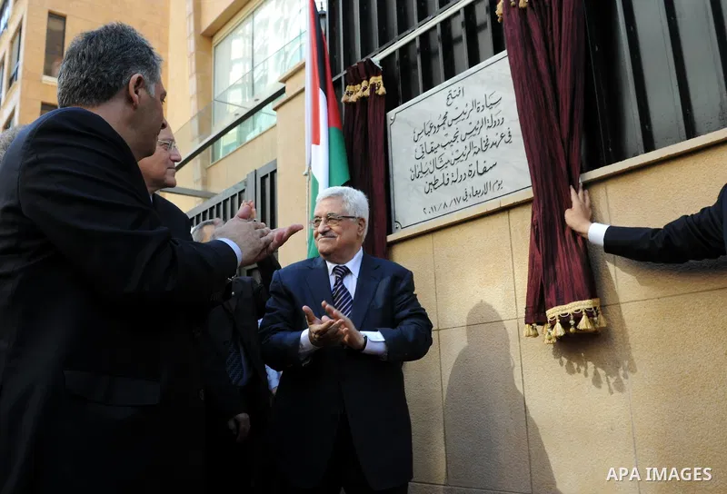 Palestinian president Mahmud Abbas attends the inauguration of the Palestinian embassy in Beirut, Lebanon, Wednesday, Aug. 17, 2011. Photo by Thaer Ganaim