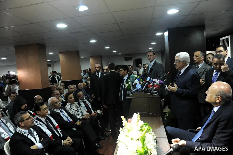 Palestinian president Mahmud Abbas attends the inauguration of the Palestinian embassy in Beirut, Lebanon, Wednesday, Aug. 17, 2011. Photo by Thaer Ganaim