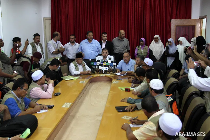 Member of the Palestinian Ministry of Health delivers speech during signing of an agreement with the Malaysian delegation, for the construction of Children's Hospital and Women in Gaza city on Aug. 18, 2011. Photo by Moh...