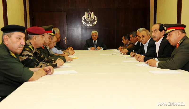 Palestinian President Mahmoud Abbas (Abu Mazen) meets with Security Chiefs in the West Bank city of Ramallah on Aug. 21, 2011. Photo by Mufeed Abu Hasnah