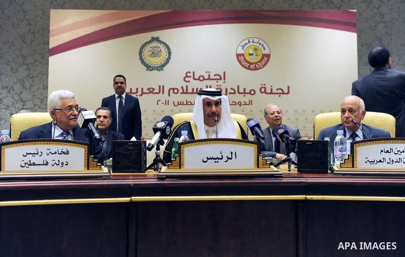 Palestinian President Mahmoud Abbas (Abu Mazen) attends the meeting of the Arab Monitoring Committee in Doha on Aug. 23, 2011. Photo by Thaer Ganaim