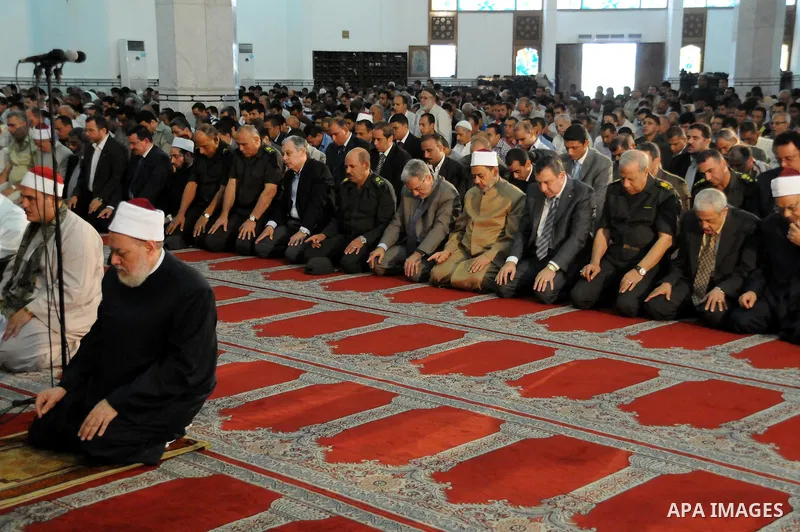 Egyptian Prime Minister, Essam Sharaf attends the last Friday prayers of the holy month Ramadan at a mosque in Cairo on August 26,2011. Egyptian security has been boosted around the Israeli embassy ahead of a protest whi...