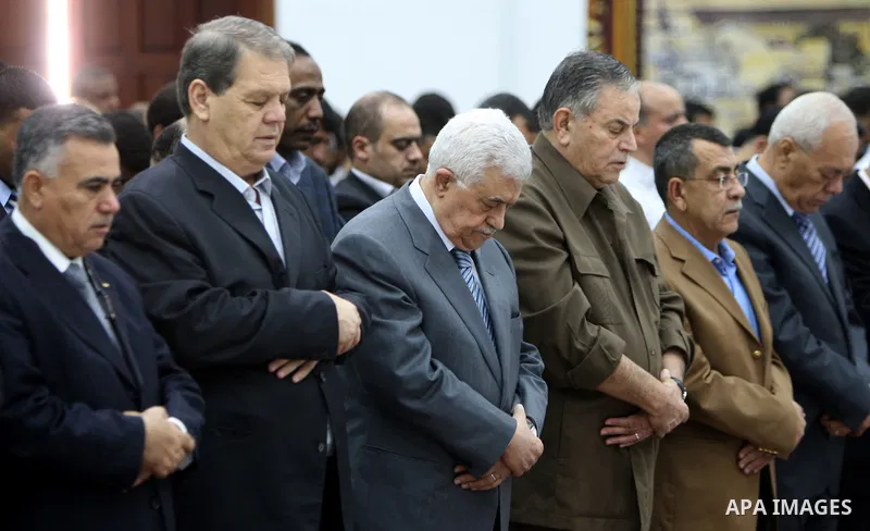 Palestinian President Mahmoud Abbas (Abu Mazen) atteds Friday prayers in the West Bank city of Ramallah on Sept. 2, 2011. Photo by Thaer Ganaim