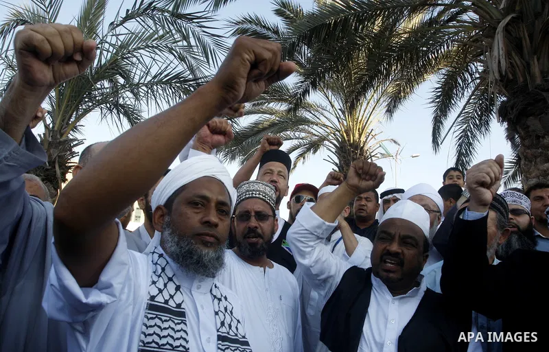 Members of ''Miles of Smiles" convoy and other pro-Palestinian activists attend the inauguration ceremony of the memorial for Egyptian soldiers who killed by Israeli army on the border between Israel and Egypt's Sinai Pe...